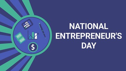 National Entrepreneur's Day web banner design illustration 