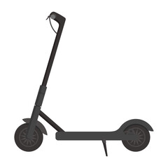 Electric kick scooter. Vector illustration of an eco transport, isolated on a white background