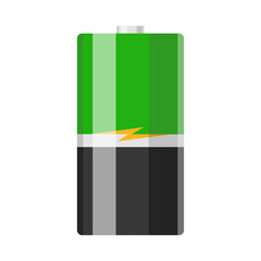 Vector illustration of single battery, isolated on a white background