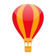 Fototapeta premium Colorful hot air balloon, vector illustration, isolated on a white background, perfect for travel and adventure themes