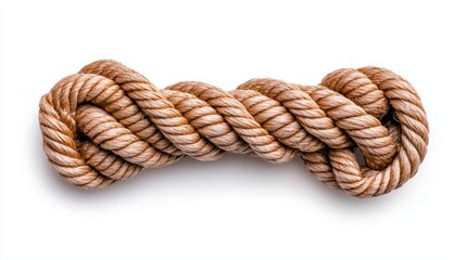 Obraz premium A photostock of a rope coiled on a white background, isolated and textured.