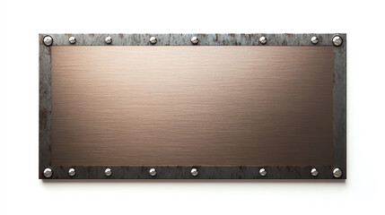 Bronze metal panel with rivet frame, modern style