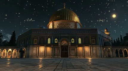 Obraz premium Beautiful Al-Aqsa Mosque in Jerusalem, Palestine.