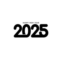 Happy New year 2025 text design decorative background