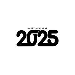 Happy New year 2025 decorative text design elegant background