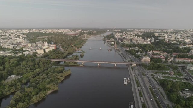 Pan over sunset river 4k drone footage Dlog 10 Bit ungraded