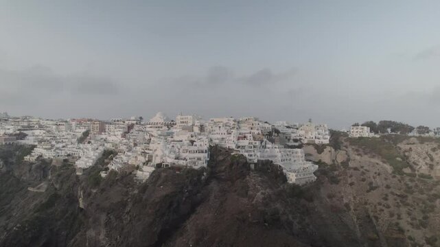 Santorini orbit to top down 4k drone footage Dlog 10 Bit ungraded