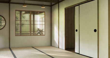 Fototapeta premium Muji style Empty modern japanese room minimal.