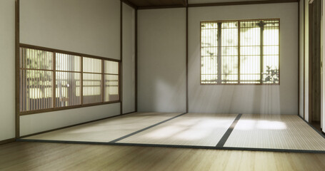 Muji style Empty modern japanese room minimal.