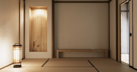 Muji style Empty modern japanese room minimal.
