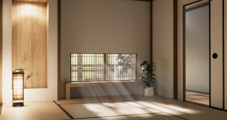 Muji style Empty modern japanese room minimal.