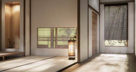 Muji style Empty modern japanese room minimal.