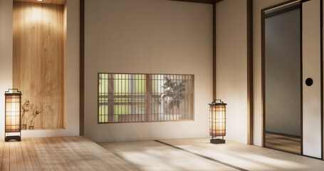 Muji style Empty modern japanese room minimal.