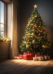 christmas tree and gifts