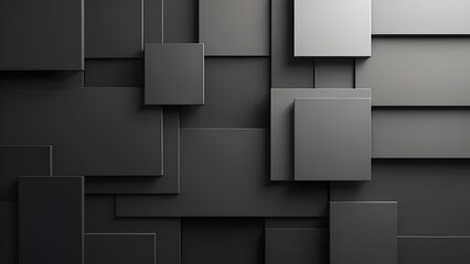 Abstract 3D Cubes Background: Gray, Geometric, Monochromatic Design