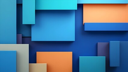 Abstract Geometric Background: Colorful Squares, Layered