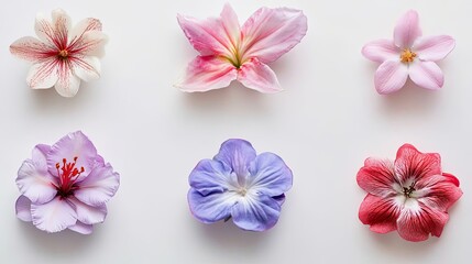 Obraz premium Colorful Assortment of Birth Flowers Displayed on a White Background Generative AI