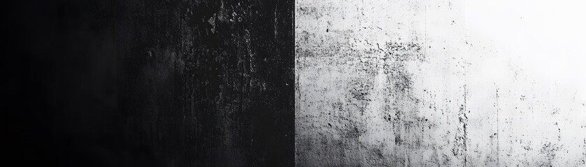 Obraz premium A Black and White Wall with a Sharp Divide