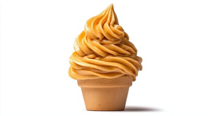 A photostock of creamy mayonnaise swirls on a white background, smooth and isolated.