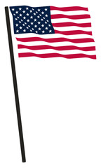 flapping flag of united states of america