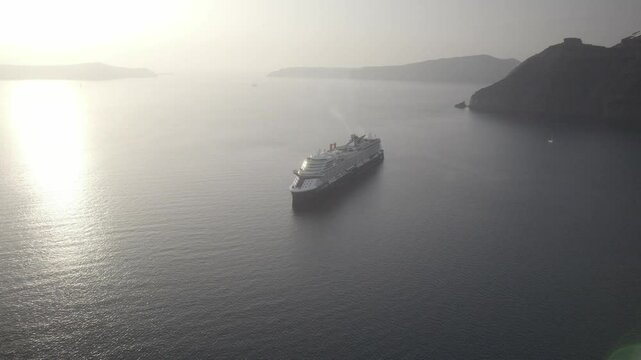 Cruise ship orbit 4k drone footage Dlog 10 Bit ungraded