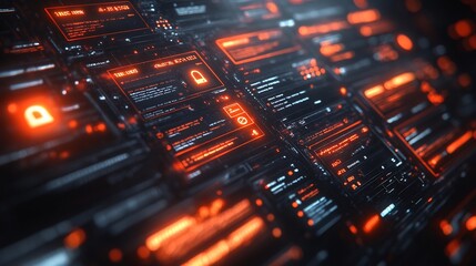 Obraz premium Encrypted messaging app a digital screen showing safe and secure private conversations with glowing locks and privacy protection elements