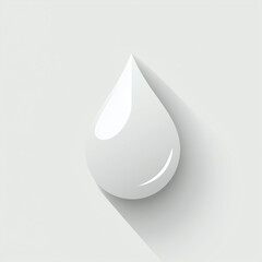 Fototapeta premium Minimalist Water Drop Icon on White Background