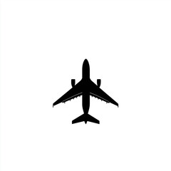 Minimalist Airplane Icon on White Background