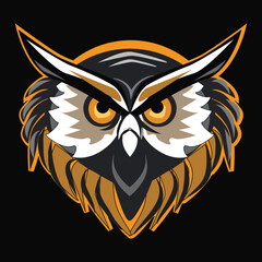 Owl Head Icon and Sign Vector Illustration