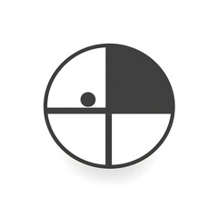 Minimalist Circular Icon in Black and White Abstract Design