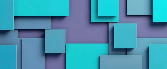 Abstract Geometric Background: Blue Squares, Layered
