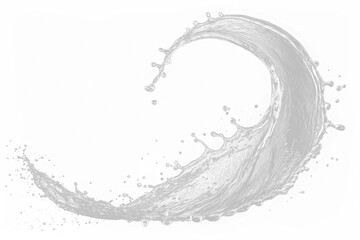 Dynamic High Detailed Water Splash Against on a Transparent Background