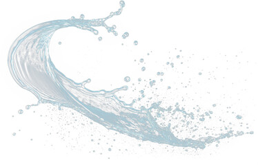 Dynamic High Detailed Water Splash Against on a Transparent Background