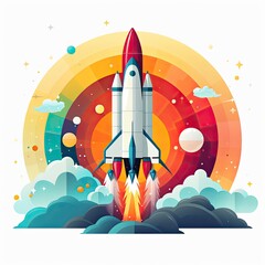 Obraz premium Rocket, Generative AI