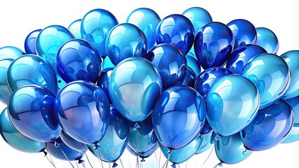 Blue Balloons on Transparent Background for Celebrations, Events, and Promotions in PNG Format