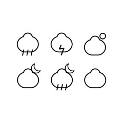 Icon set of clouds with various weather