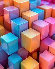 Obraz premium Colorful abstract cubes in various shades.