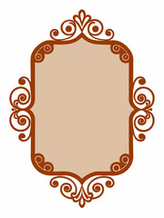 Vintage frame brown ornament, luxury ornament rectangle frame design for wedding or invitation