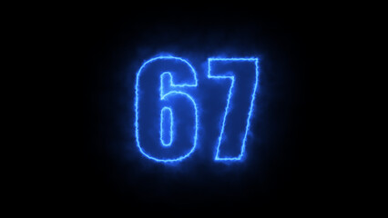 Abstract neon countdown timer number illustration.  neon numbers 1 to 100,  light banner, neon signboard, nightly bright advertising, light