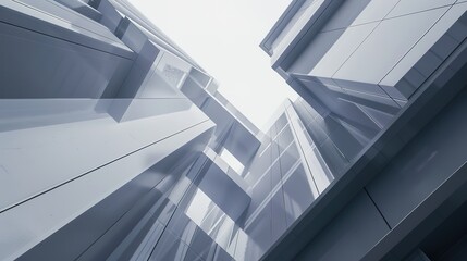 Obraz premium Grey White Line Building Structure 3D Background - a modern and architectural visual. The grey and white lines create a striking and structured atmosphere.