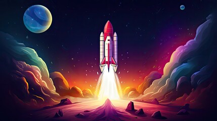 Fototapeta premium Rocket, Generative AI