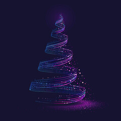 Modern Christmas Tree Light Illustration