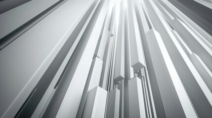 Obraz premium Grey White Line Building Structure 3D Background - a modern and architectural visual. The grey and white lines create a striking and structured atmosphere.