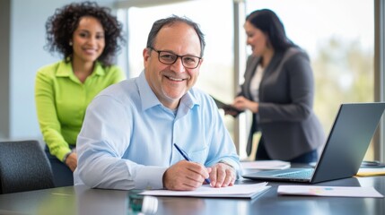 Fototapeta premium The Smiling Business Team Collaboration