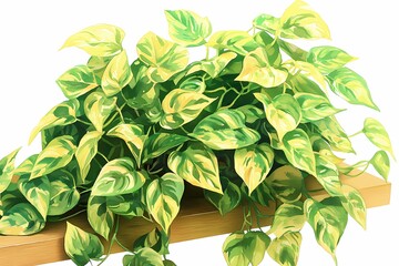 Obraz premium Modern Indoor Plants on Wooden Shelf