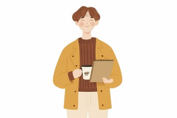 Obraz premium Person Journaling with Coffee in a Calm Setting