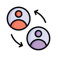 Two people interacting to enhance teamwork and cooperation