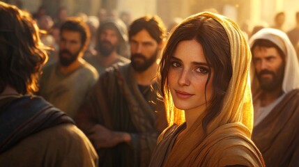 Obraz premium Portrait of Mary Magdalene in the crowd.