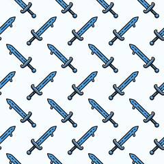 vector sword seamless pattern design, repeated pattern background of sword