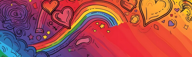 Fototapeta premium Pride month lgbt gay flag rainbow background lgbtq day poster. Month lgbt pride banner community love transgender heart party hand design proud lgbtqia sign parade peace symbol template festival color